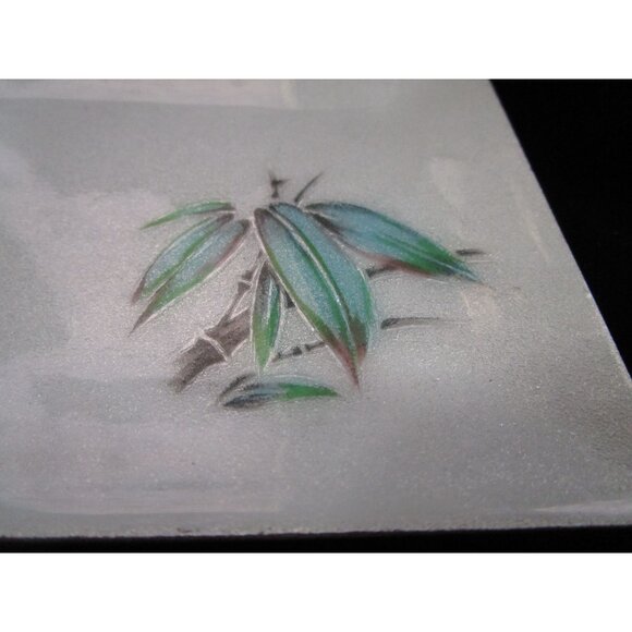 Bamboo On White Tutanka Japanese Musen Shippō Wireless Cloisonne Over Copper GUC - Picture 6 of 13